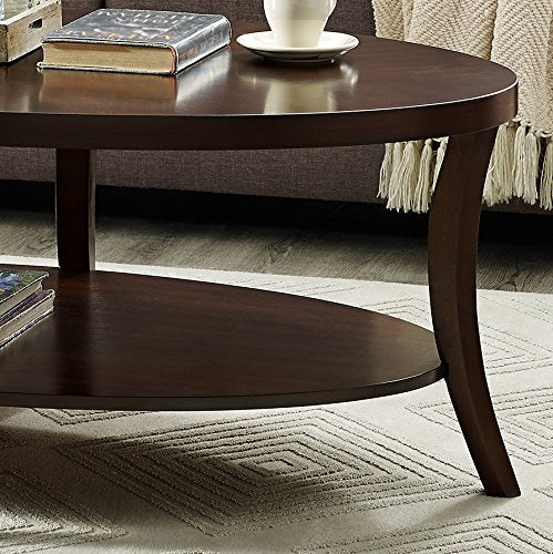 Oval Espresso Coffee Table & End Tables Set