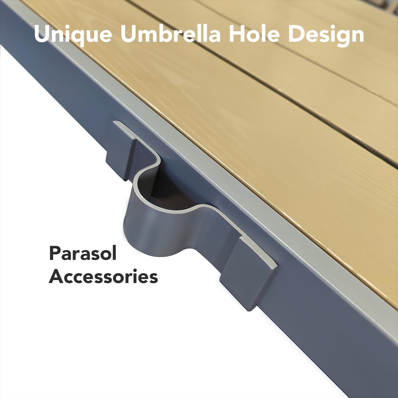 6-Person Outdoor Patio Dining Set with Umbrella Hole
