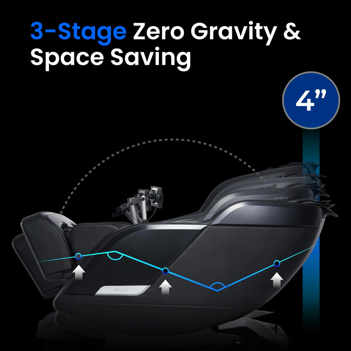 Black 4D Zero Gravity Massage Chair