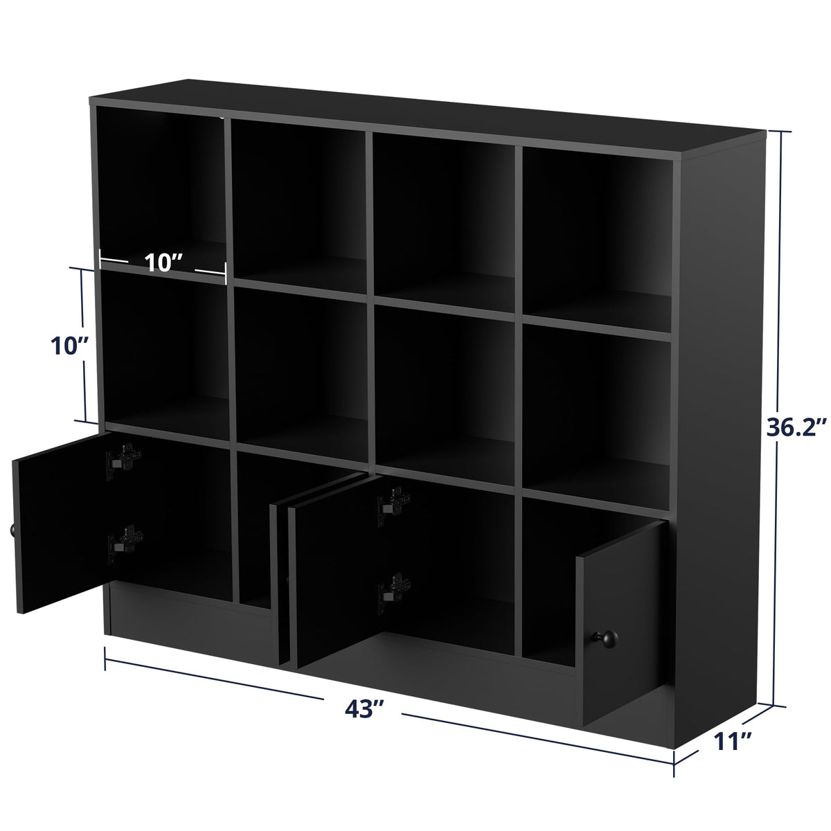 12-Cube Bookcase with Doors