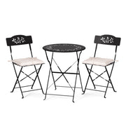 Outdoor Folding Bistro Set with Cushions – 3 Piece