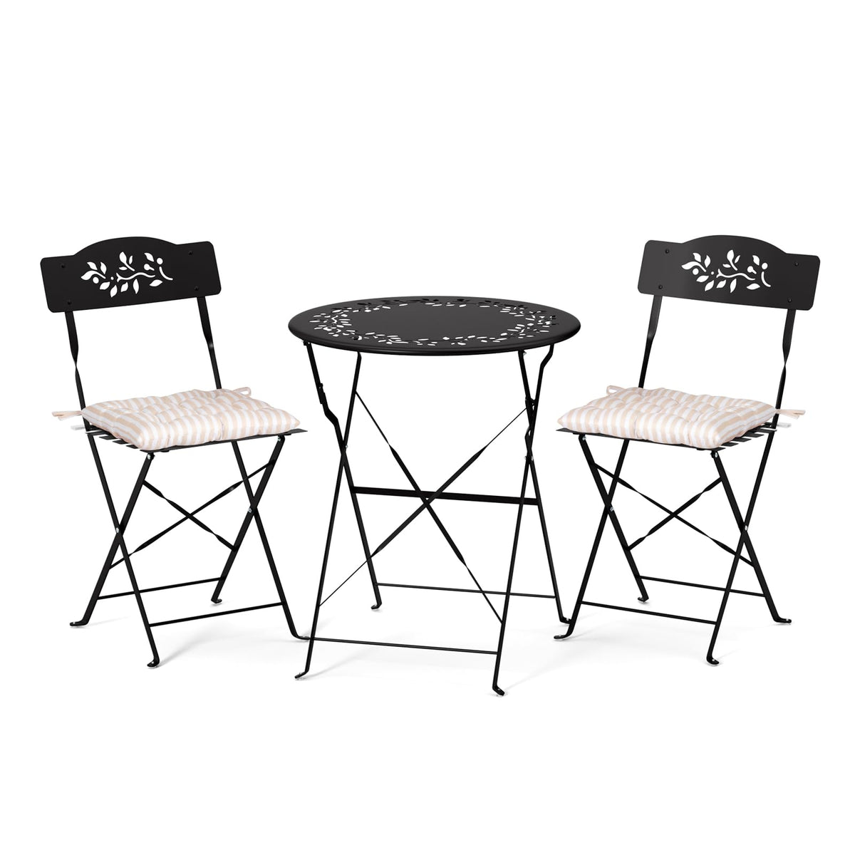 Black Folding Bistro Set