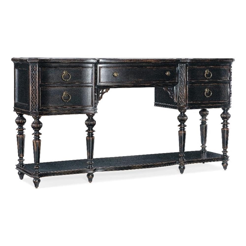 Hooker Furniture Charleston Five-Drawer Wood Server in Black Cherry Finish