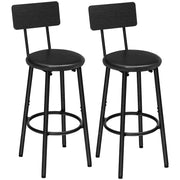 Bar Stools Set of 2 with Back & Footrest