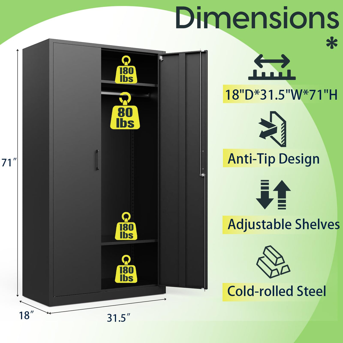 Locking Steel Wardrobe Cabinet