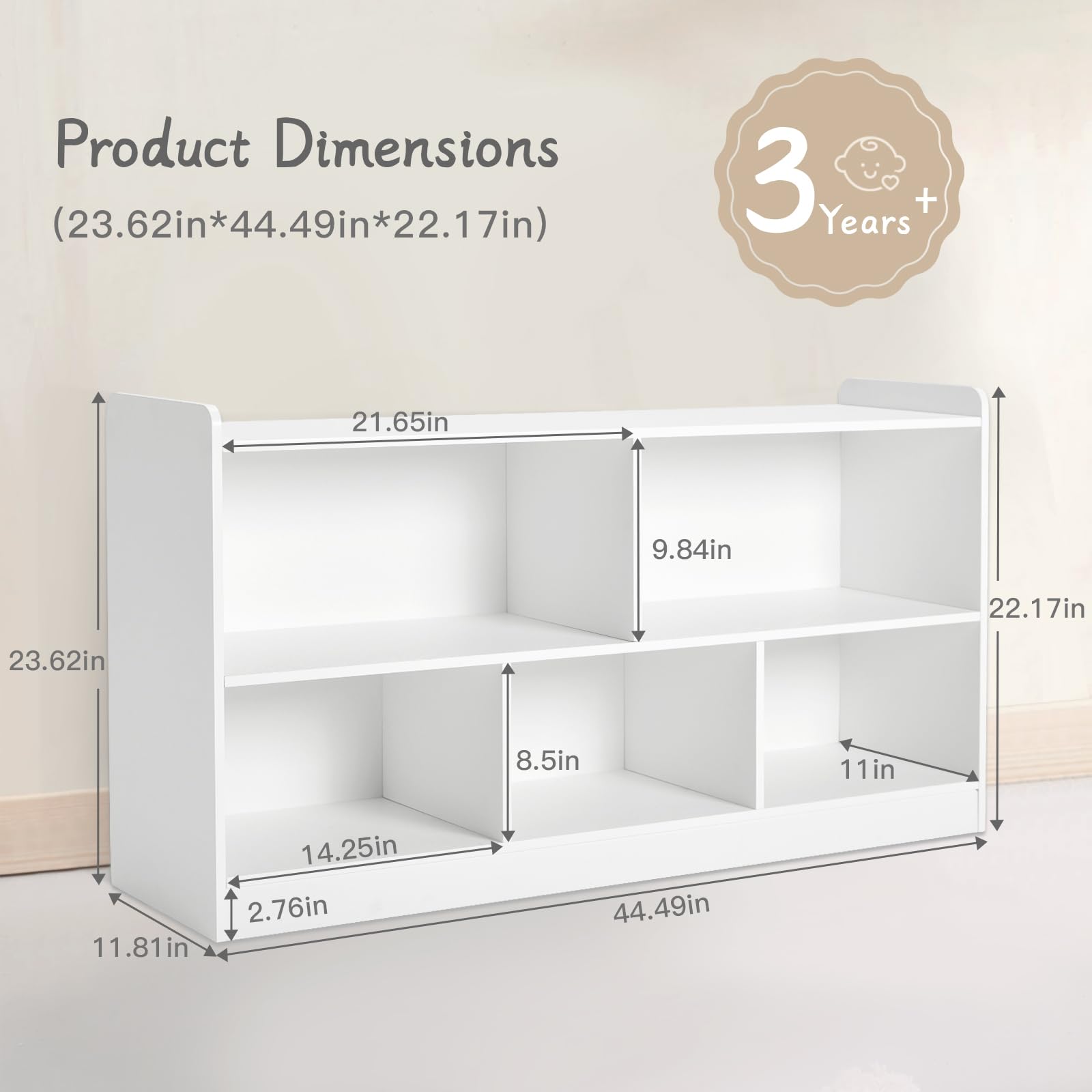 Kids Montessori Bookshelf & Toy Storage Organizer