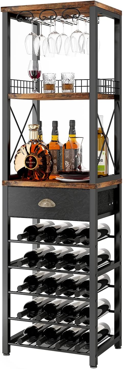 4-Tier Wine Rack Bar Cabinet