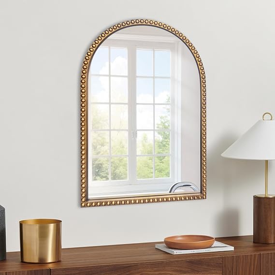 Vintage Gold Arched Wall Mirror