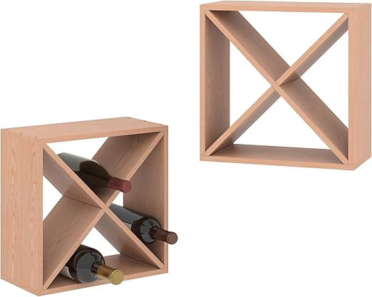 Wood Cube Wine Rack