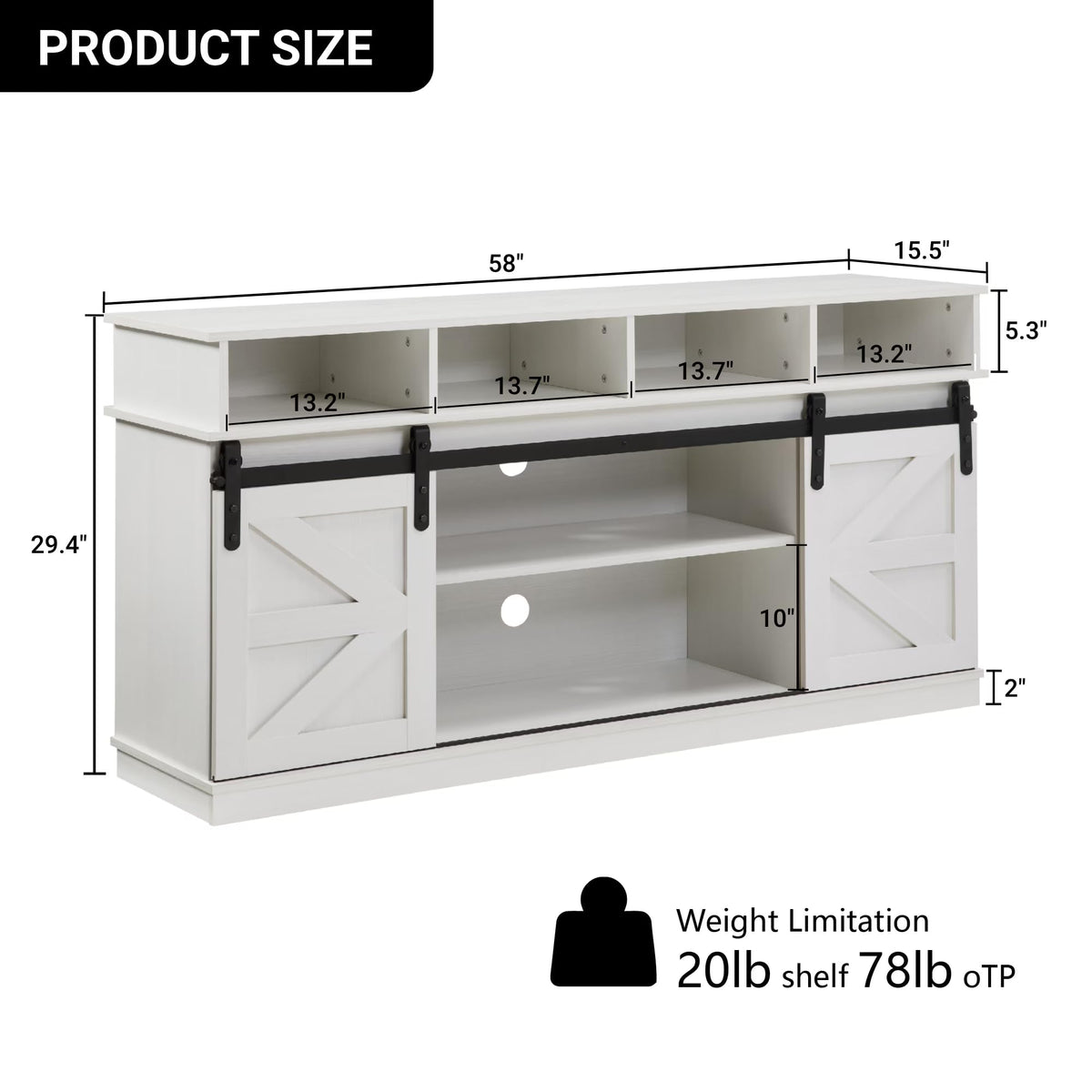 White Farmhouse TV Stand