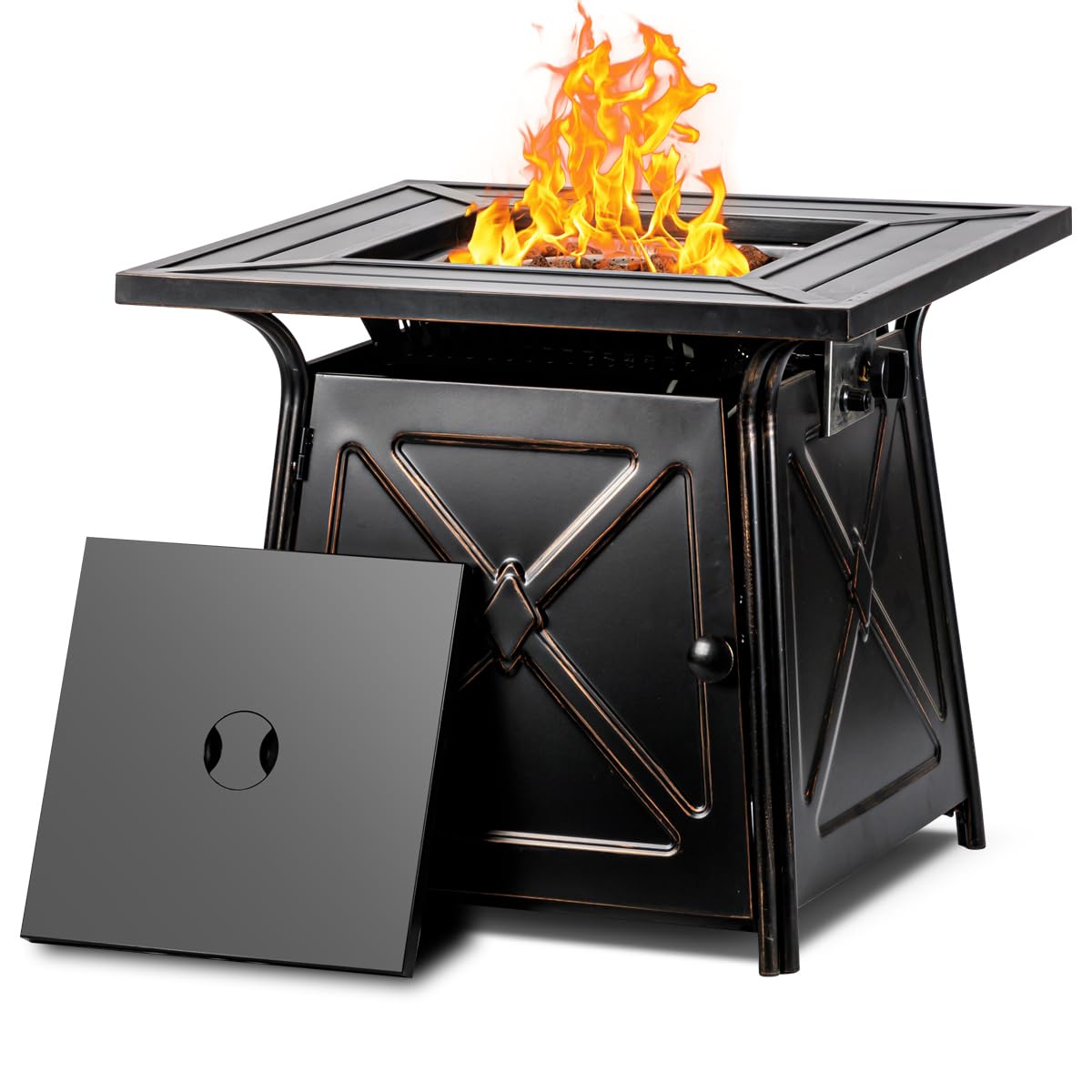 OutVue 28 inch Propane Fire Pit Table,50000 BTU Gas Fire Pit