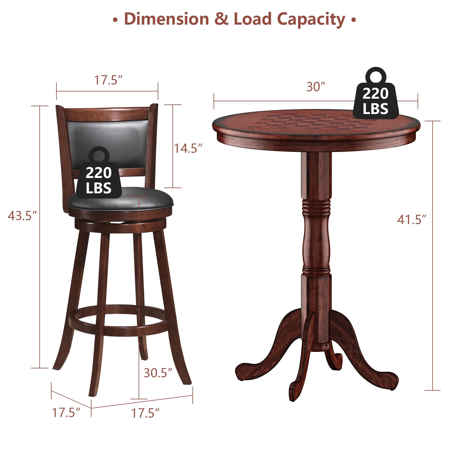 Round Bar Table & Swivel Stool Set