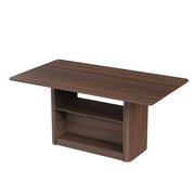 63" Fluted Dining Table with 2-Tier Storage Shelf