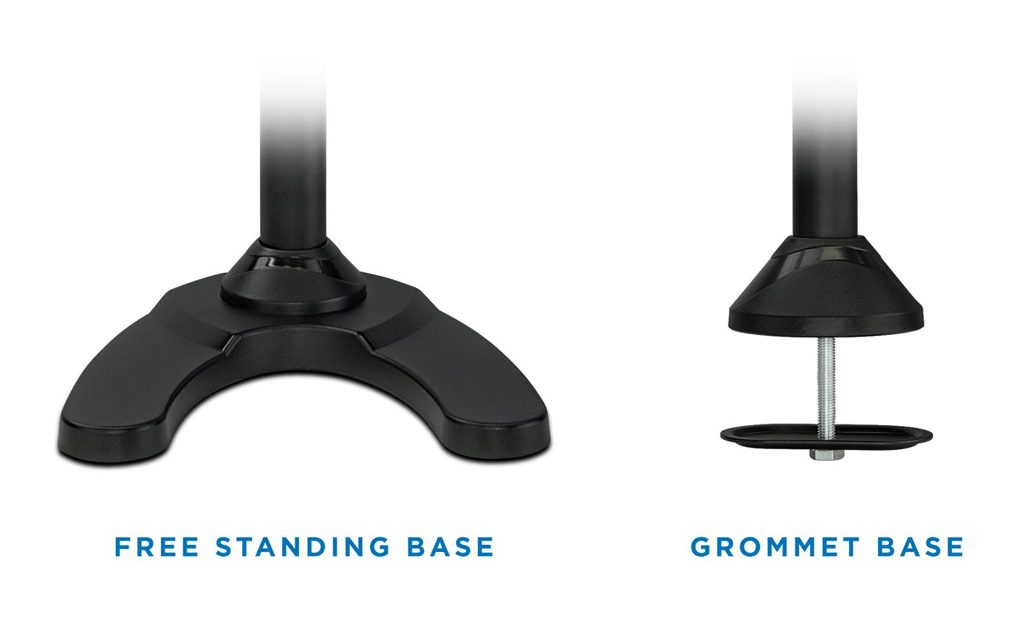 Dual Monitor Stand – Full Motion Arms, VESA 75x75/100x100, Freestanding or Grommet