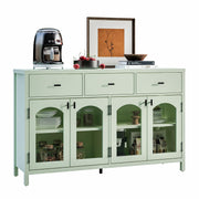 Farmhouse Buffet Cabinet with Fluted Glass Doors