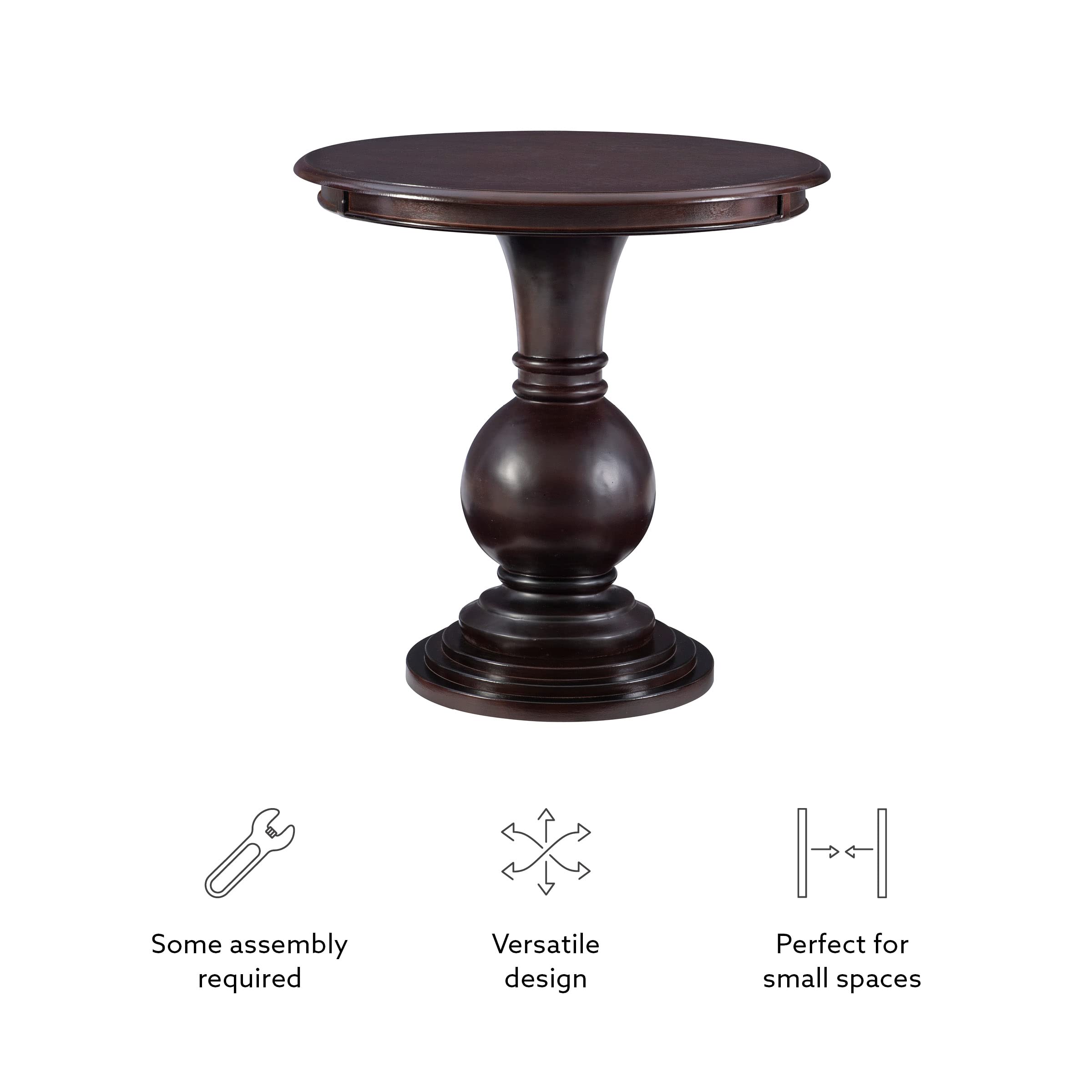Espresso Round Accent Table