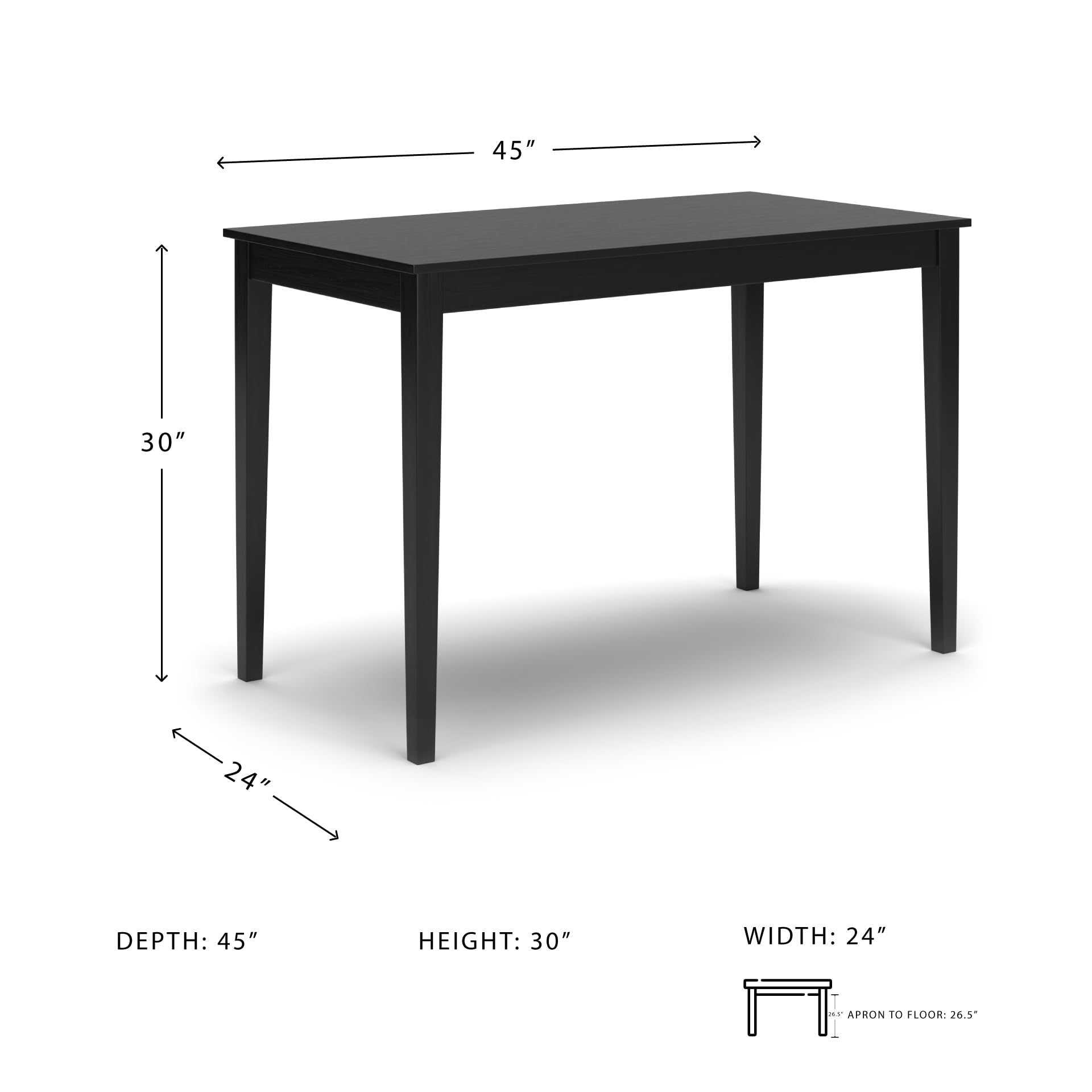 Rectangular Dining Table – Almost Black
