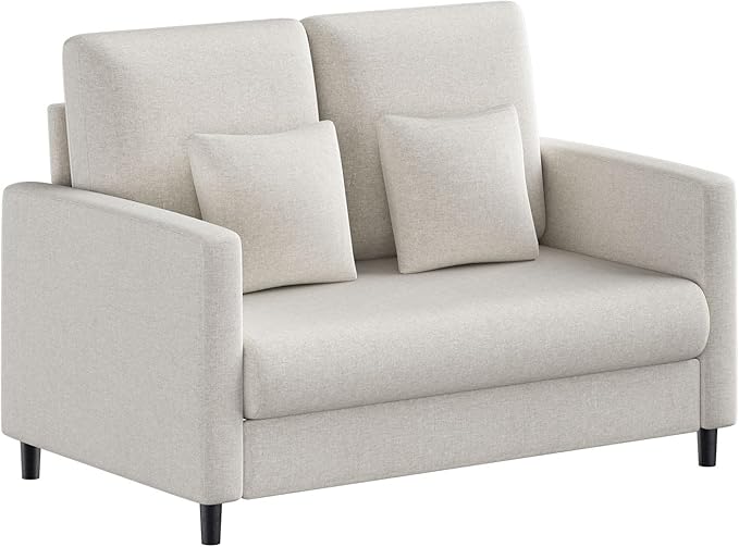 Mid-Century Loveseat Sofa with Pocket Spring Cushion