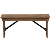 Rustic Pine Folding Dining Bench