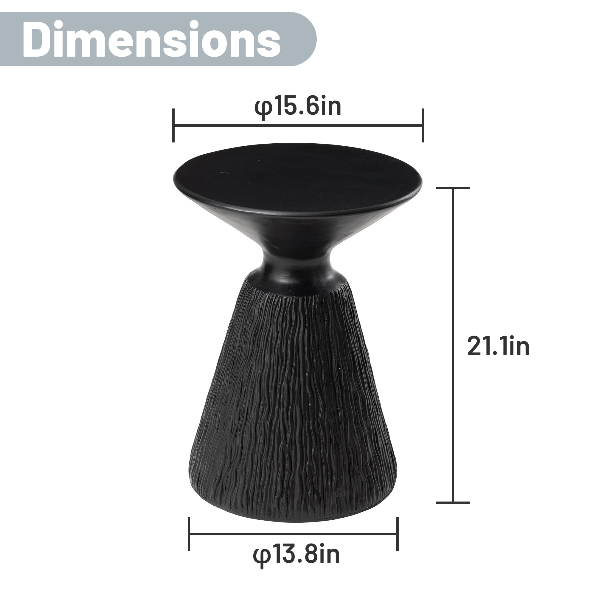 Mushroom Shaped MgO Accent Side Table