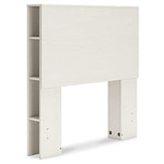 Twin Bookcase Headboard with USB Charging – White