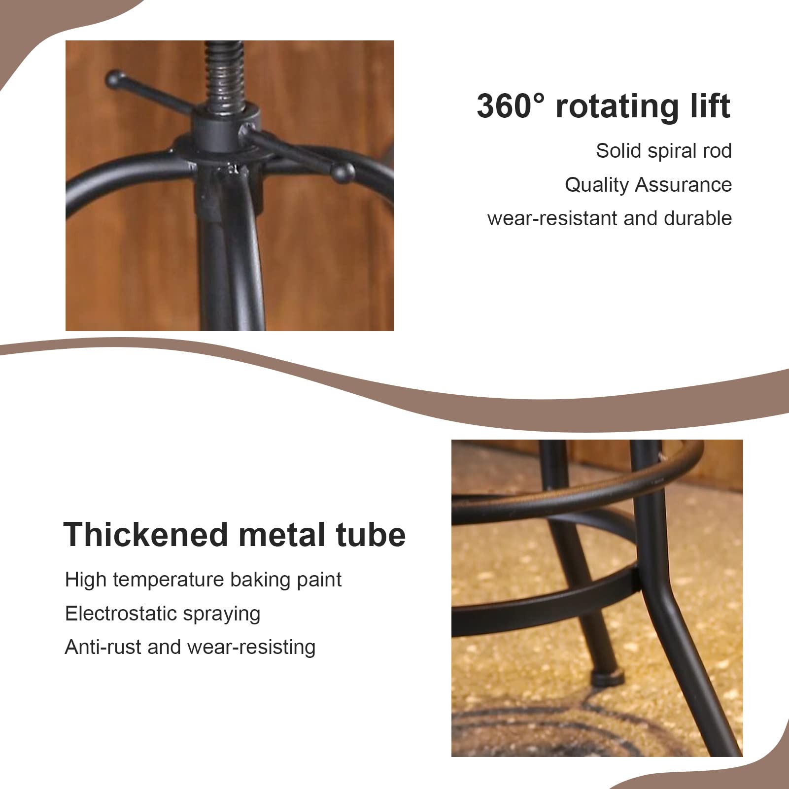 Adjustable Bar Height Table & Stools Set, 3-Piece