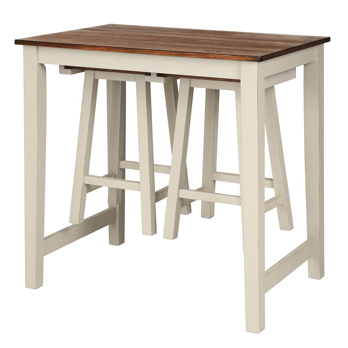 3-Piece Counter Height Pub Table Set with 2 Bar Stools