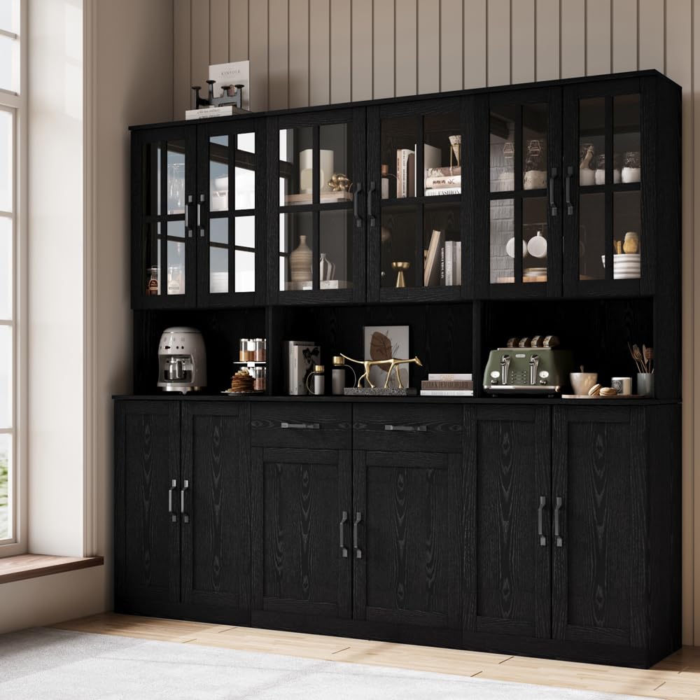 Glass Door Bookcase with Drawers