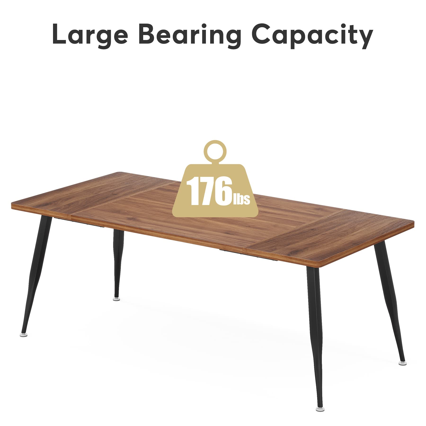 70.86" Rectangular Conference Table with Metal Legs