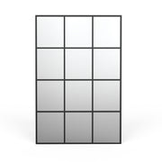 Arched Grid Wall Mirror – Matte Black, 47" x 32"