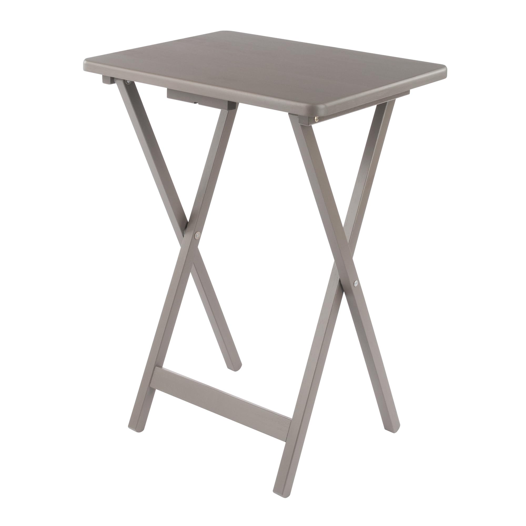 Winsome Alex Set of 4 Foldable Snack Tables with Storage Rack, Easy to Store Portable Fold Up Table Set for Kitchen, Living Room TV Dining, Crafts, Puzzles, Work from Home