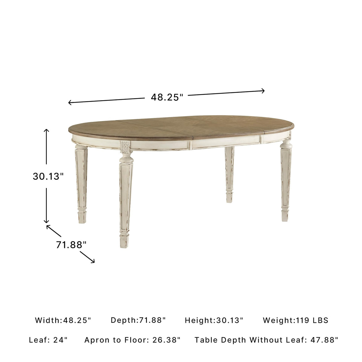 Round-to-Oval Extendable Dining Table