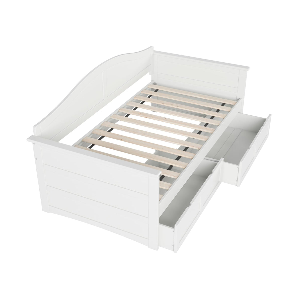 AFI, Acadia Twin Wood Daybed with 2 Storage Drawers, White