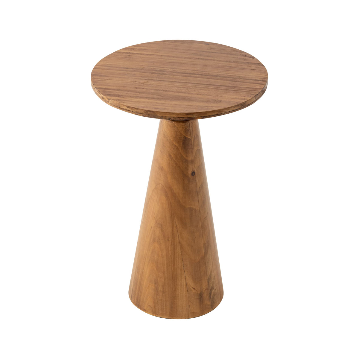 Round Wood Pedestal End Table