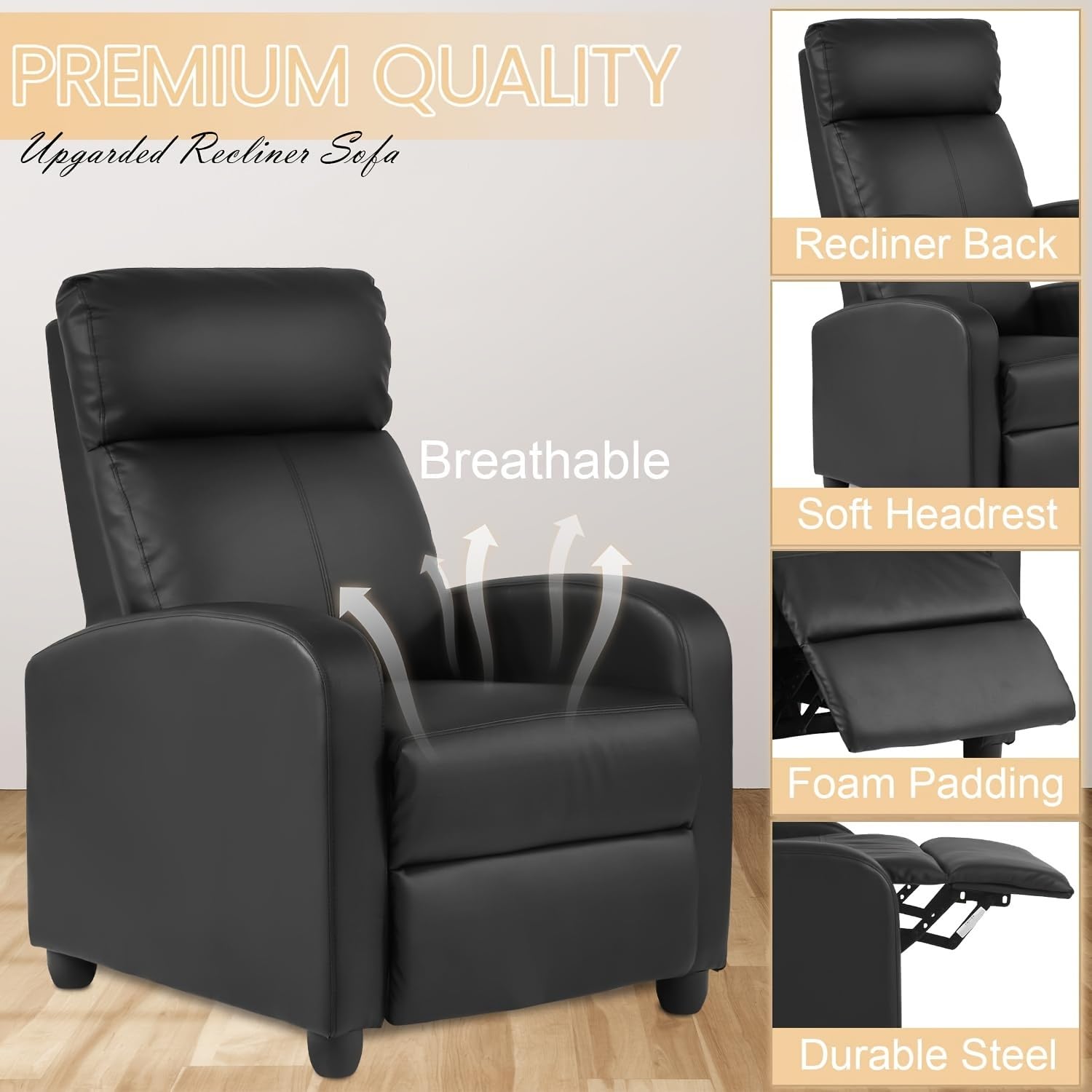 PU Leather Massage Recliner Chair