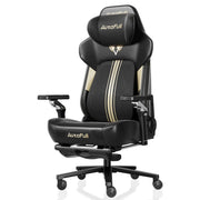 AutoFull M6 Ultra+ 2.0 Gaming Chair – World First with Shiatsu Massage | 720° Mechanical Armrests, Dynamic Lumbar Support, Adjustable Headrest | Ventilated & Heated (Black&Gold)