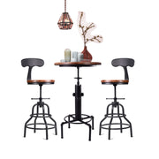 3-Piece Adjustable Bar Table & Swivel Stool Set