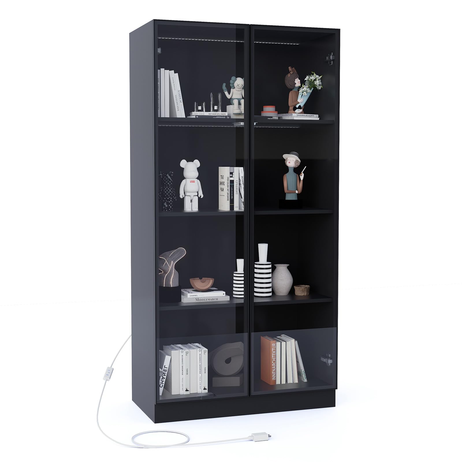 Glass Display Cabinet with LED Lights