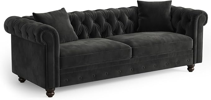 Green Velvet Chesterfield Sofa