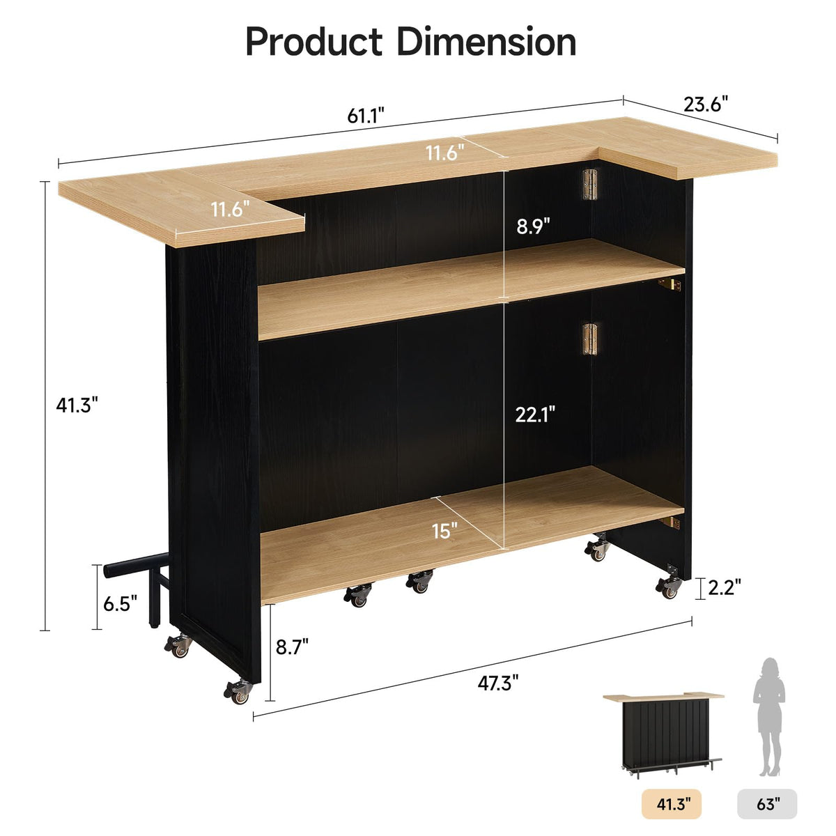 Foldable Mobile Bar Table