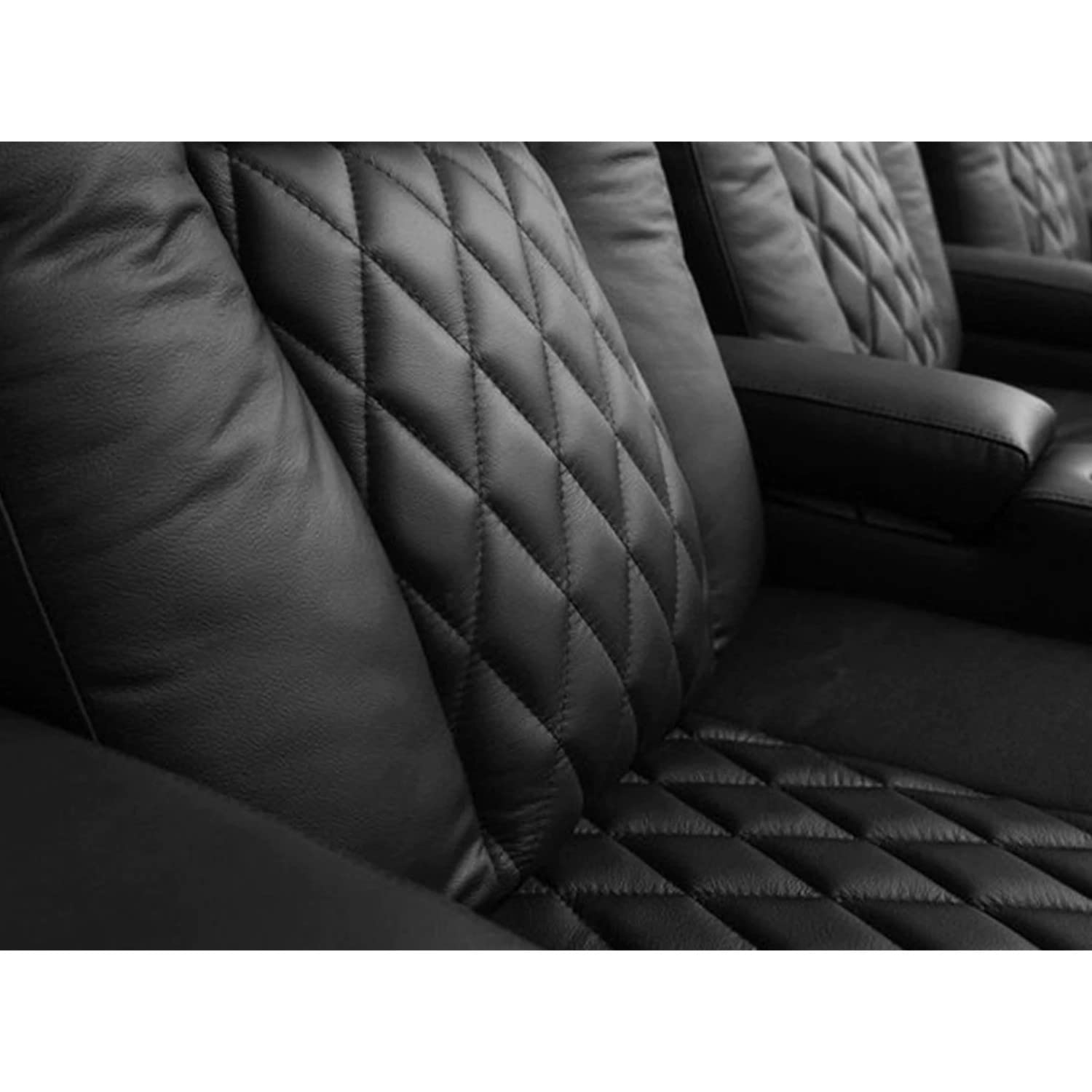 Valencia Tuscany XL Big & Tall Theater Seating – 400lb Capacity, Extra 26" Wide Power Recliner with Italian Leather, Power Headrest & Lumbar Support (Row of 3, Midnight Black)