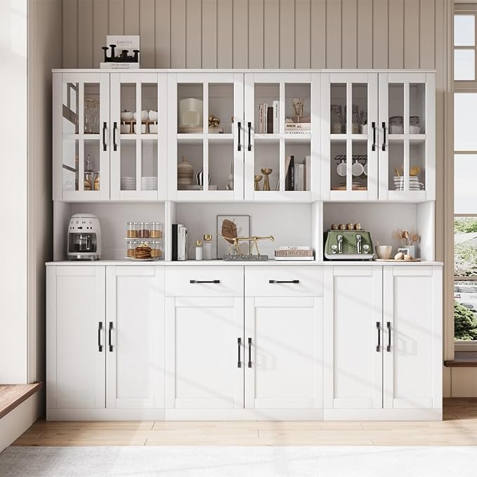 Glass Door Bookcase with Drawers