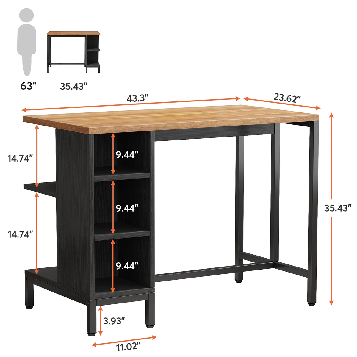 Kitchen Island with Storage Shelves