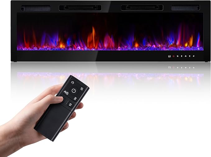 Wall-Mount Electric Fireplace with Heater