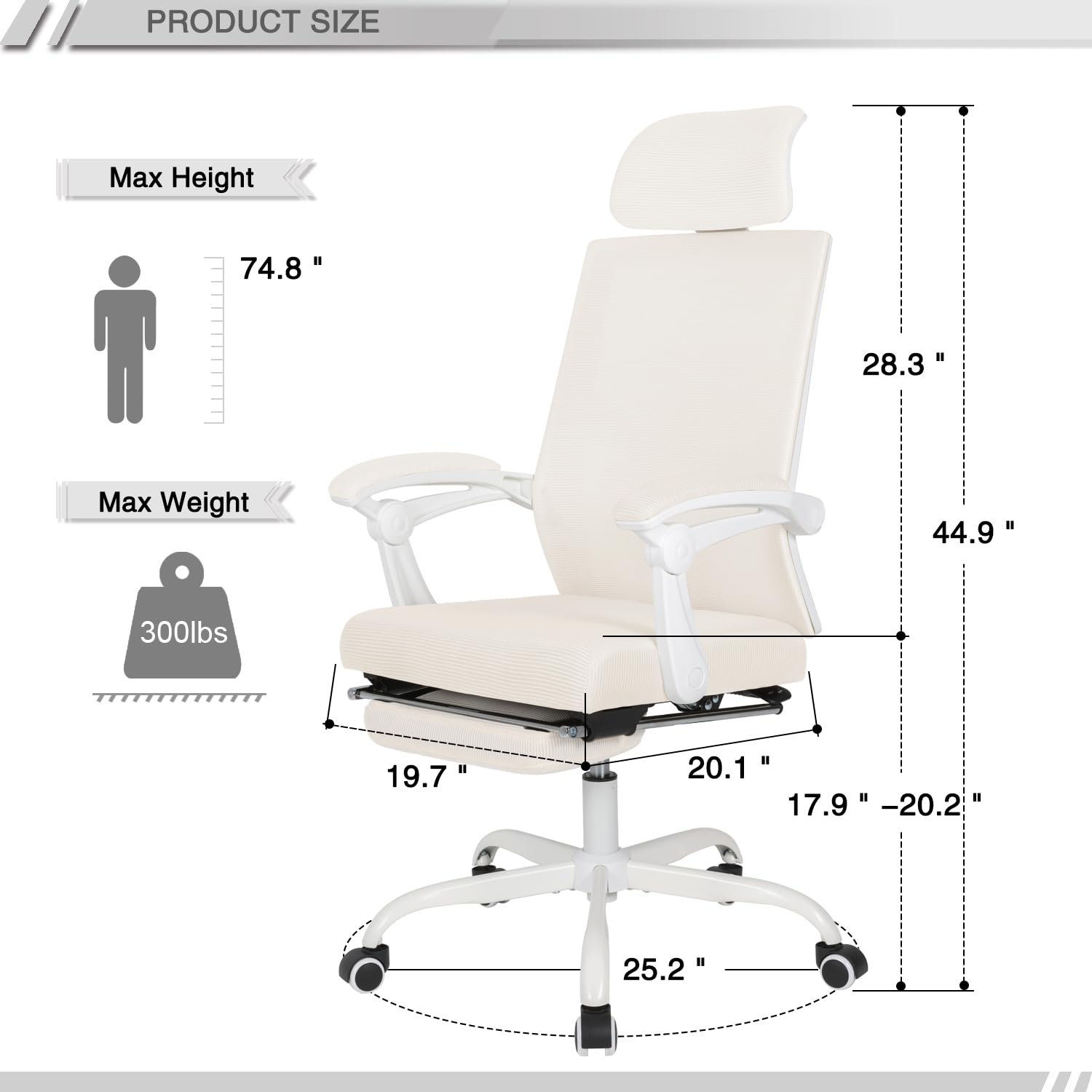 Home Office Desk & Chair Set with Drawers, Shelves & Ergonomic Mesh Chair