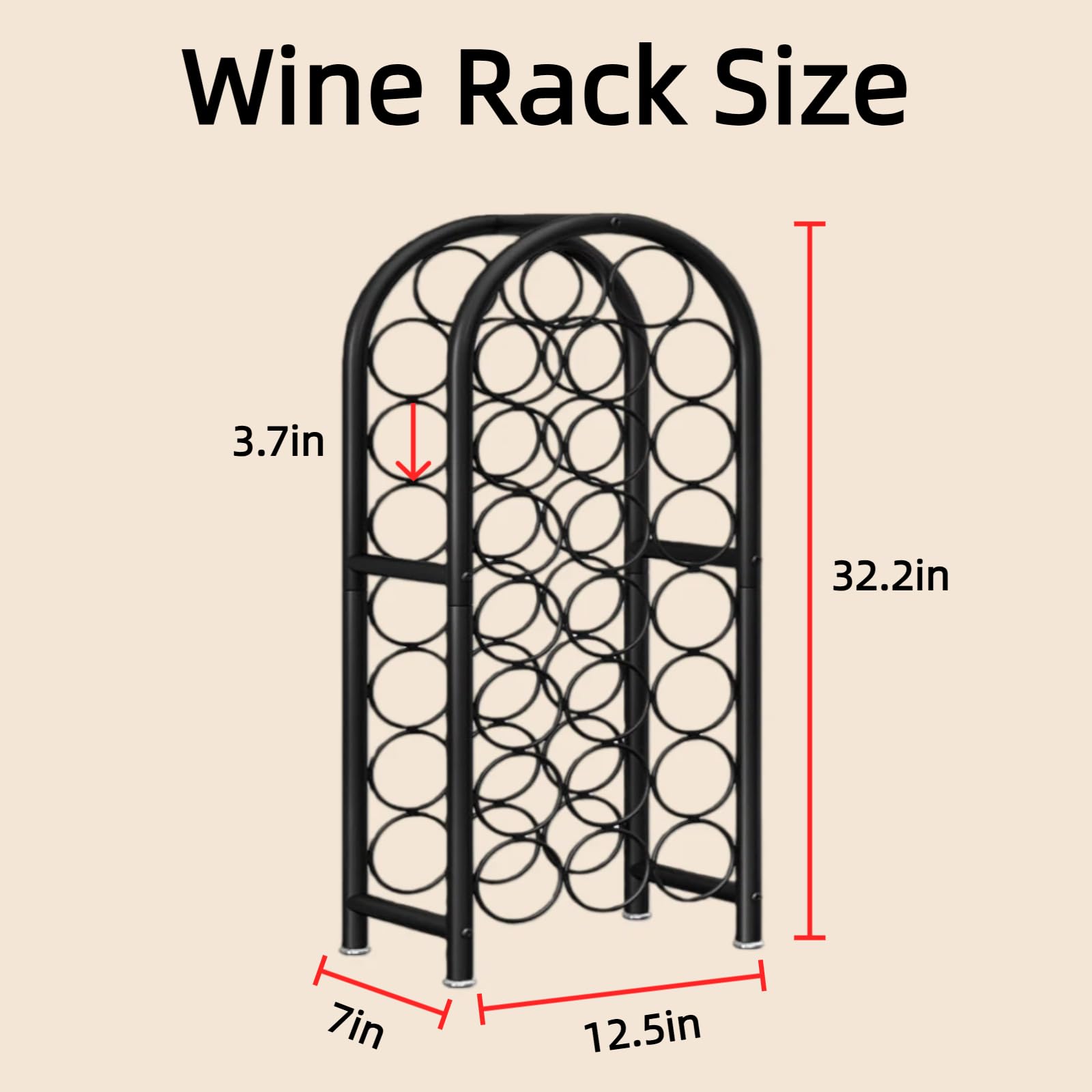 23-Bottle Freestanding Metal Wine Rack