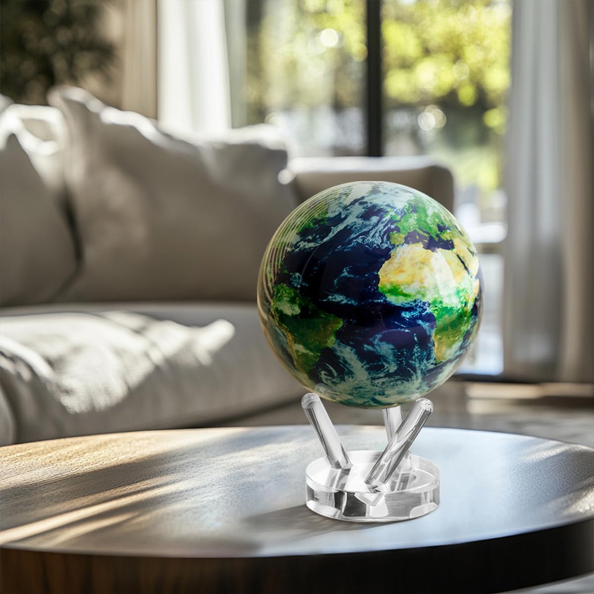 Self-Rotating Globe – Earth with Clouds