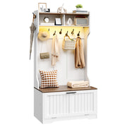 LED Hall Tree with Shoe Bench