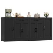 Black Buffet Cabinet with Drawers