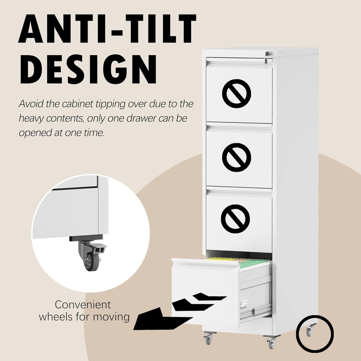 Mobile Steel Filing Cabinet